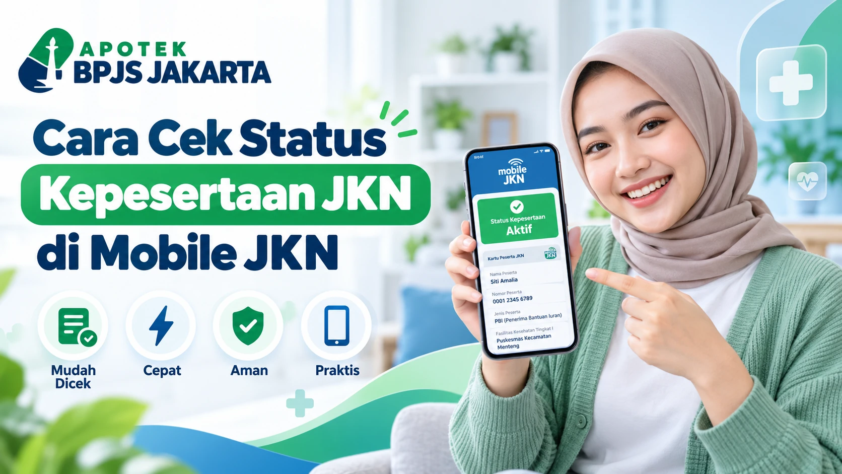 Ilustrasi cara cek status kepesertaan JKN melalui aplikasi Mobile JKN
